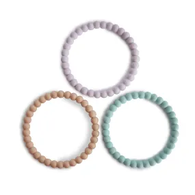 Pearl Teething Bracelets - Set Of Three Lilac
