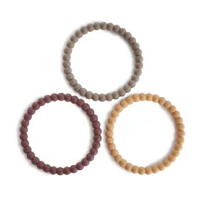 Pearl Teething Bracelets - Set Of Three Natural