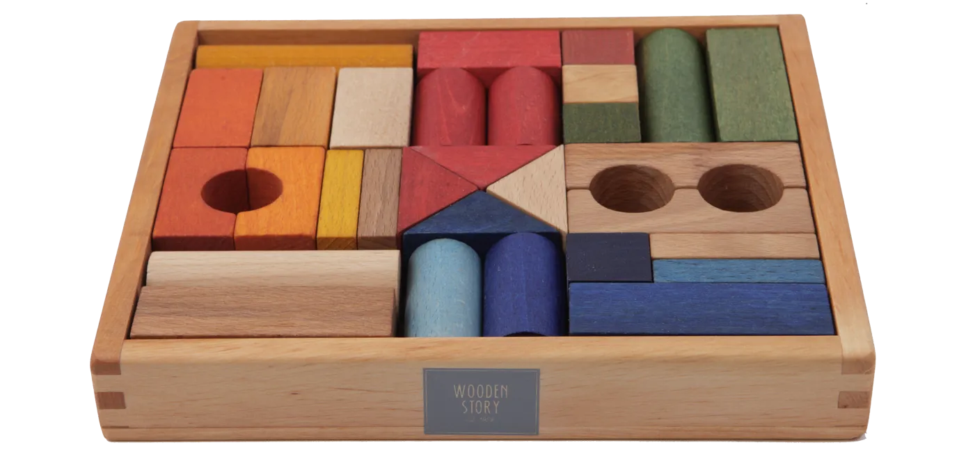 Rainbow Blocks in Tray - 30 pcs