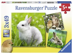 Ravensburger - Cute Bunnies Puzzle 3 x 49 Pc