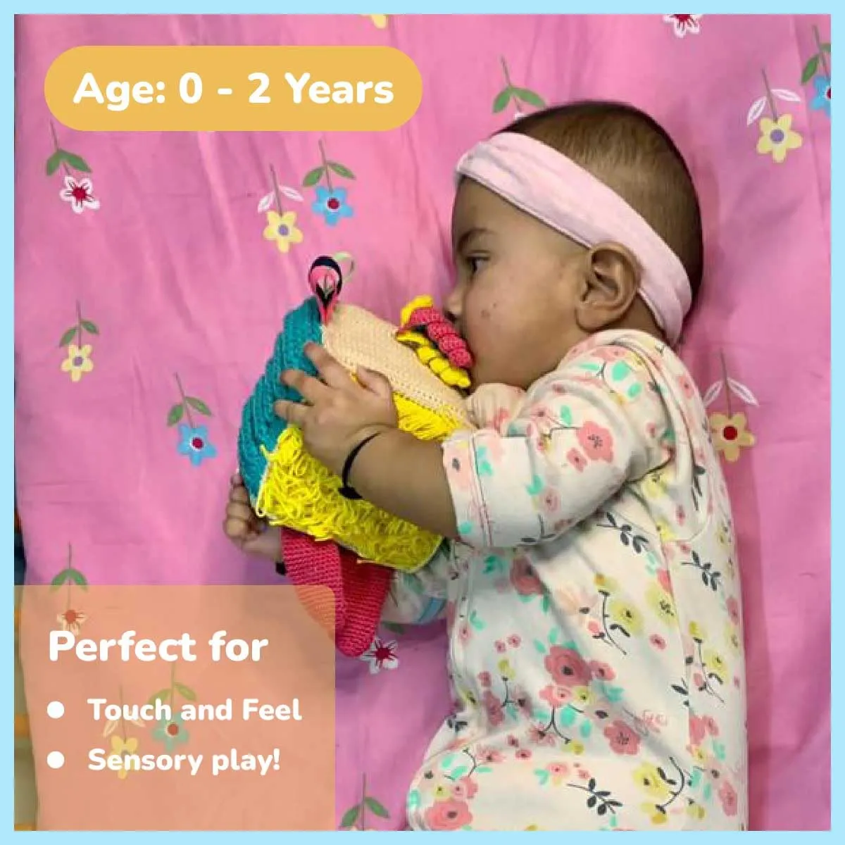 Shumee Crochet Sensory Cube for Babies (0-2 Ys) | Activity Handmade Cube Toy for Babies Toddlers, Boys, Girls, Sensory & Imaginative Plush Toy | Educational & Learning Baby Toys, Multi