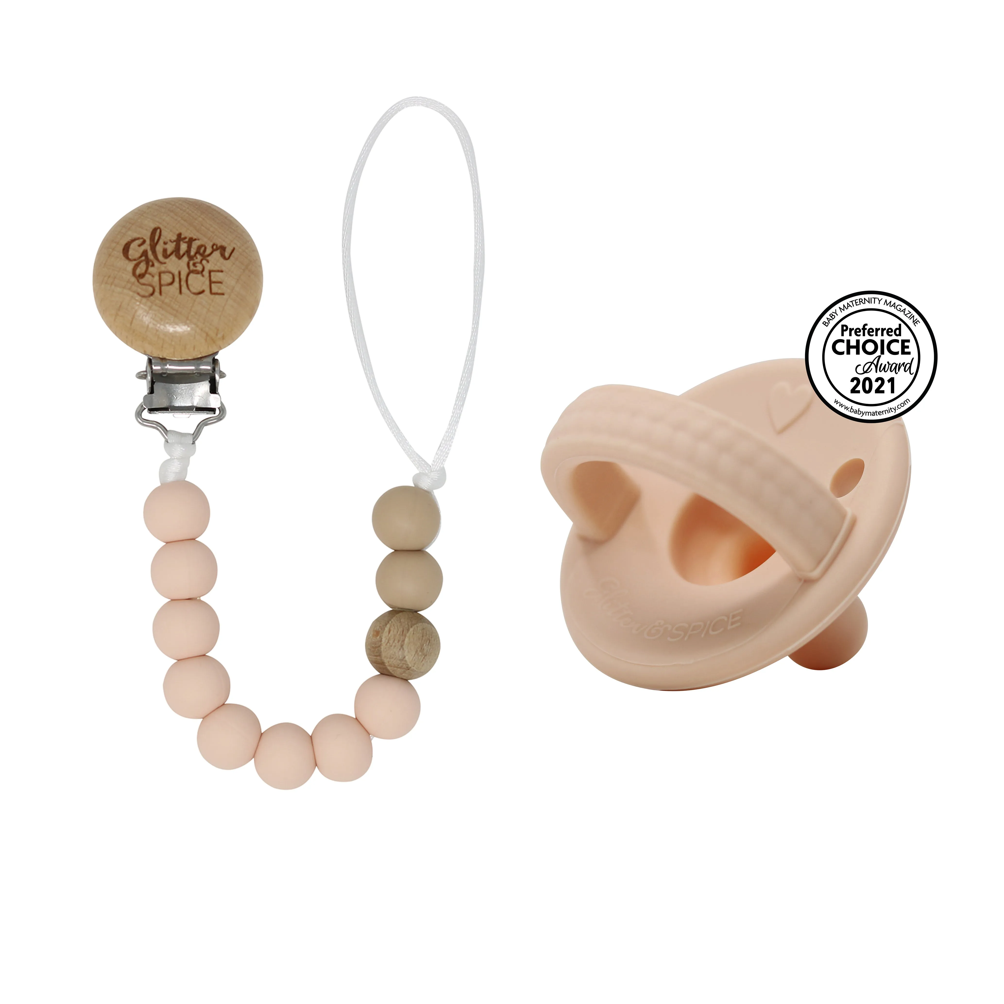 Silicone Pacifier Clip - Blush