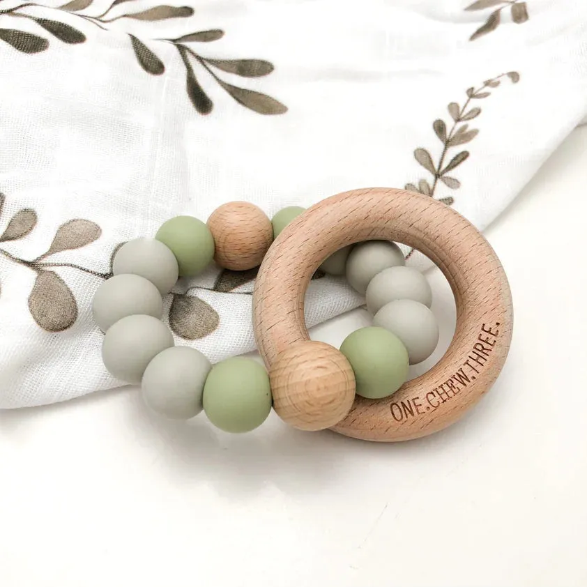 Single Rattle Silicone Teether | Australiana