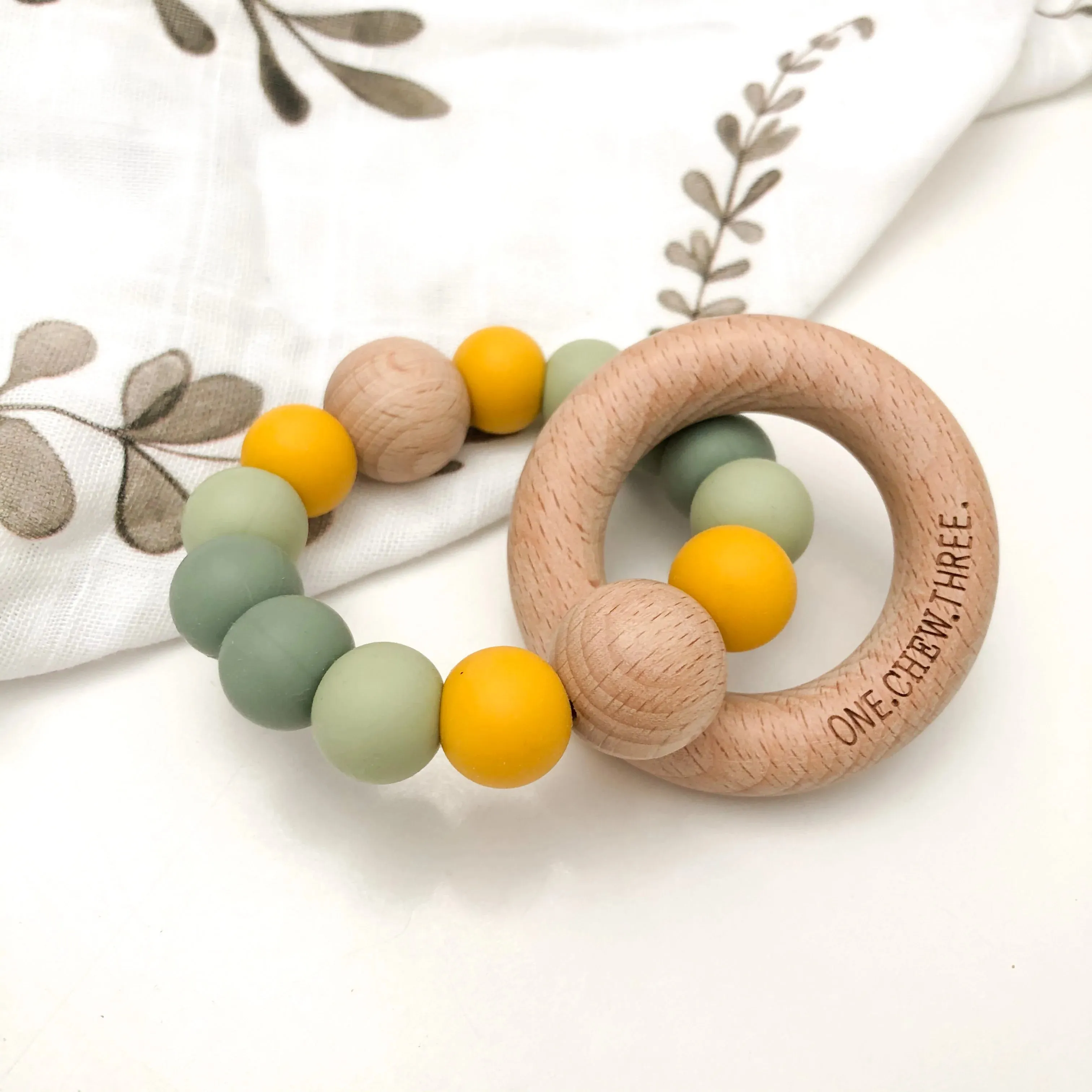 Single Rattle Silicone Teether | Australiana