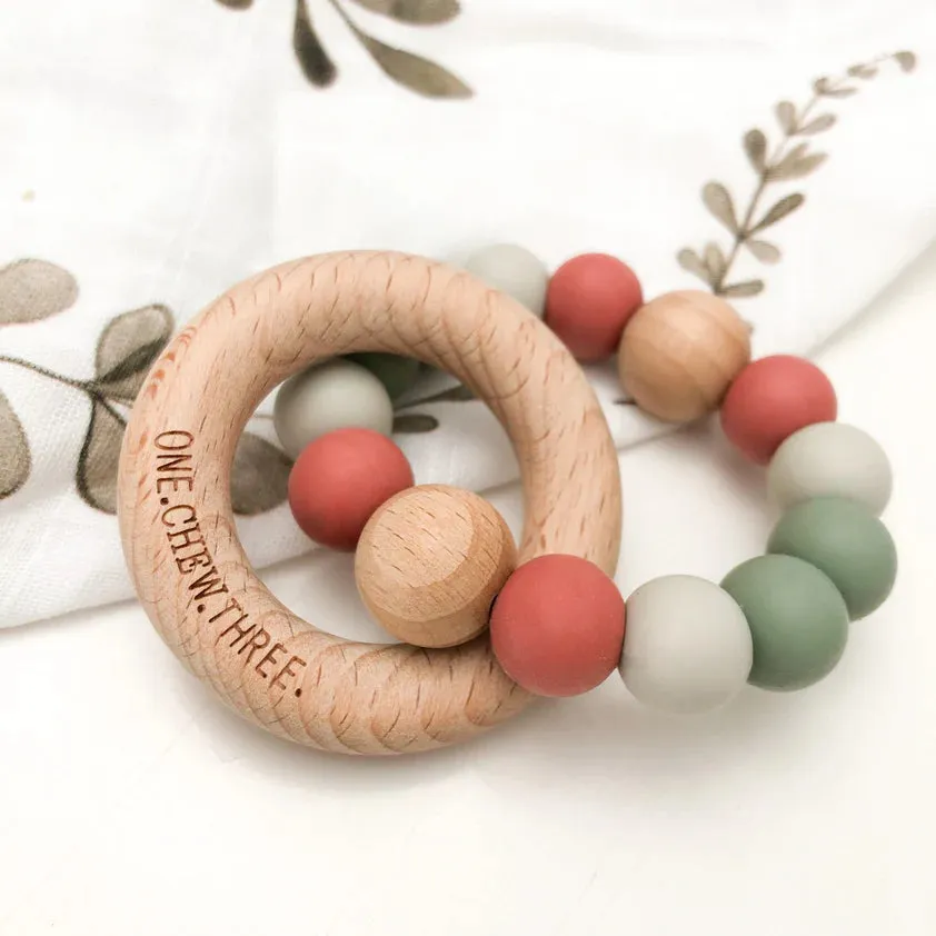 Single Rattle Silicone Teether | Australiana