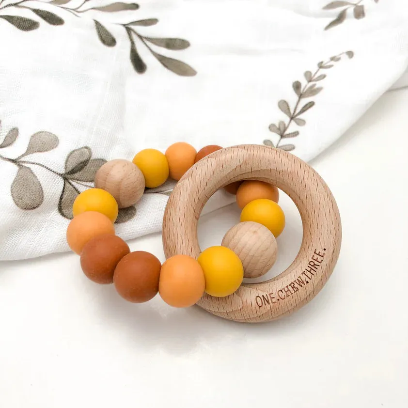 Single Rattle Silicone Teether | Australiana