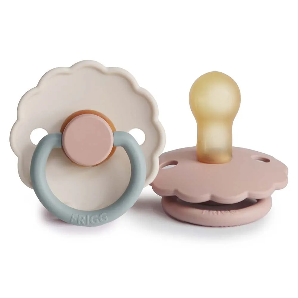 Soother - Pacifier - Daisy - 100% Natural Rubber - Size 1 - Set Of 2