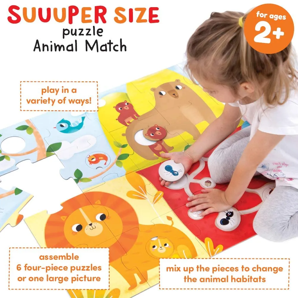 SUPER SIZE PUZZLE ANIMAL MATCH 34PC