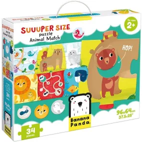 SUPER SIZE PUZZLE ANIMAL MATCH 34PC