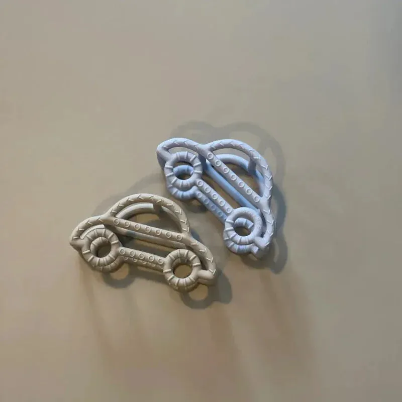 Three Hearts 3D Silicone Textured Car Teether