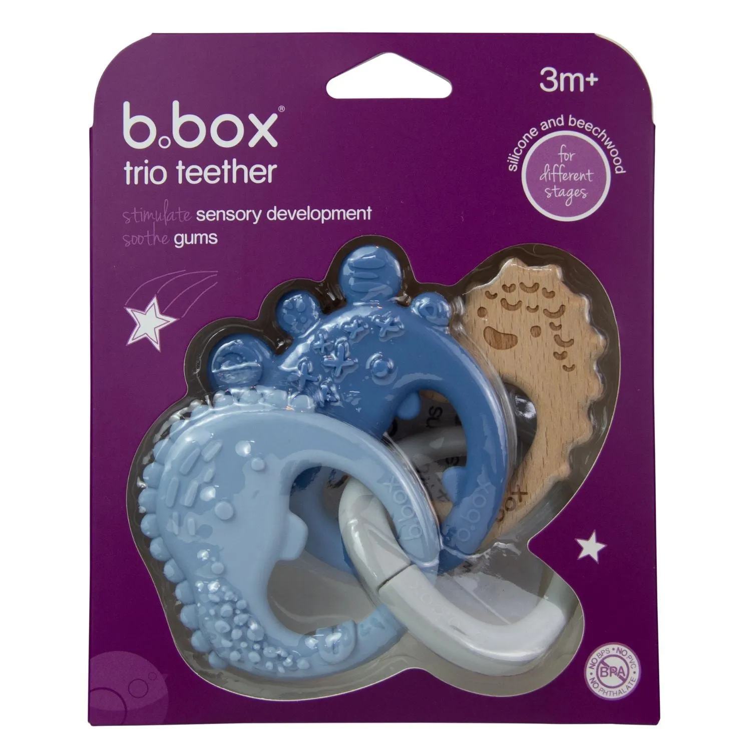Trio Teether Lullaby Blue