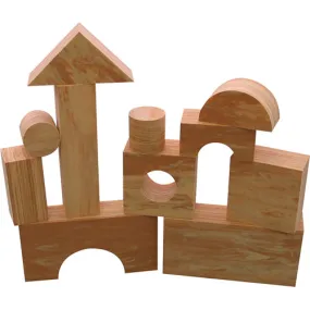 Wood-Like Soft Blocks - Set Of 30