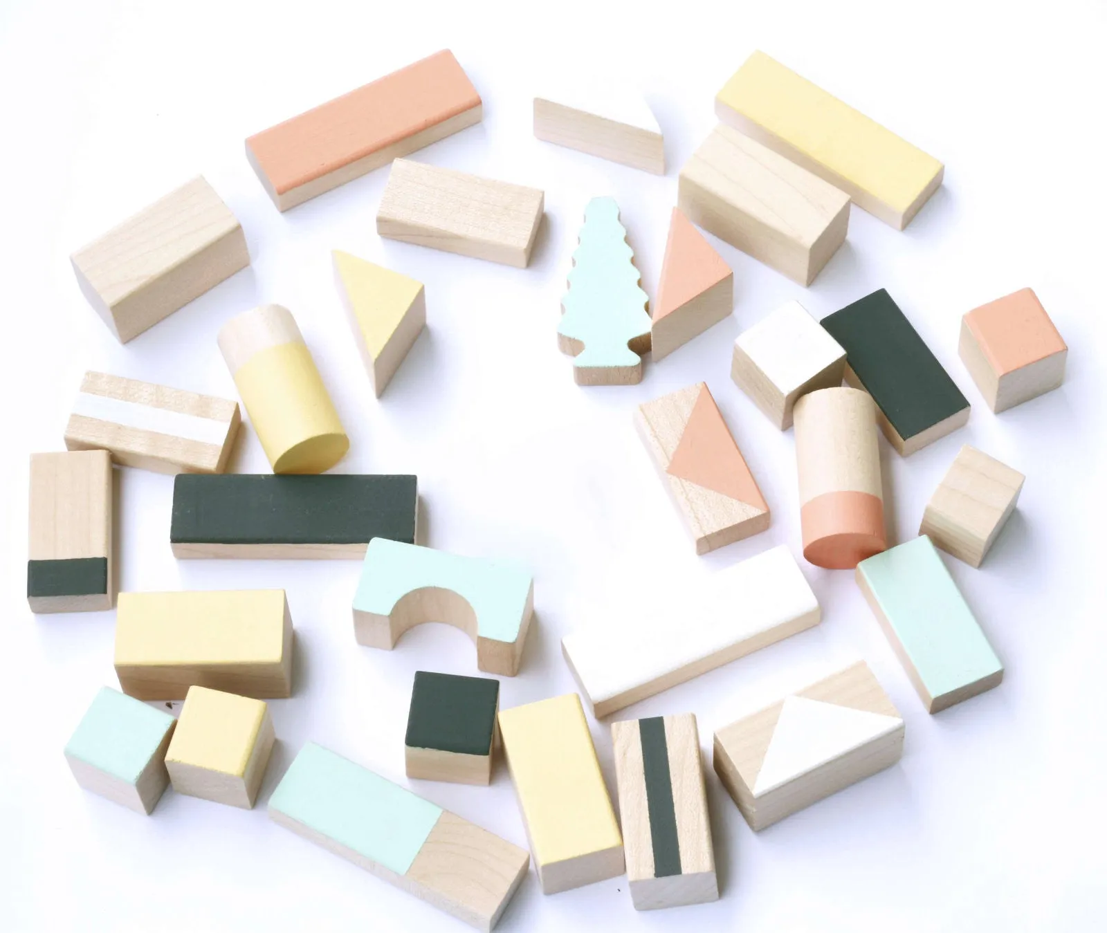 Wooden building blocks - Mixed colours