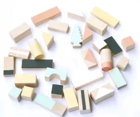 Wooden building blocks - Mixed colours
