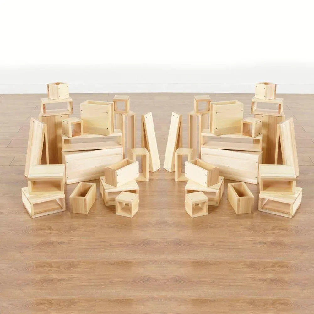 Wooden Hollow Blocks 40pk