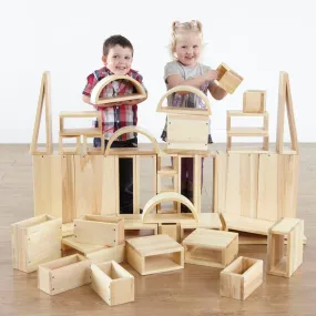 Wooden Hollow Blocks 40pk