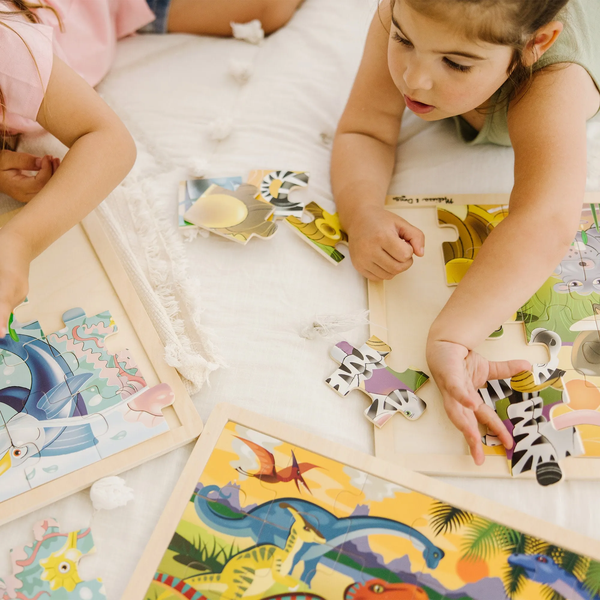 Wooden Jigsaw Puzzle 3-Pack: Dinosaur, African Plains, Under the Sea