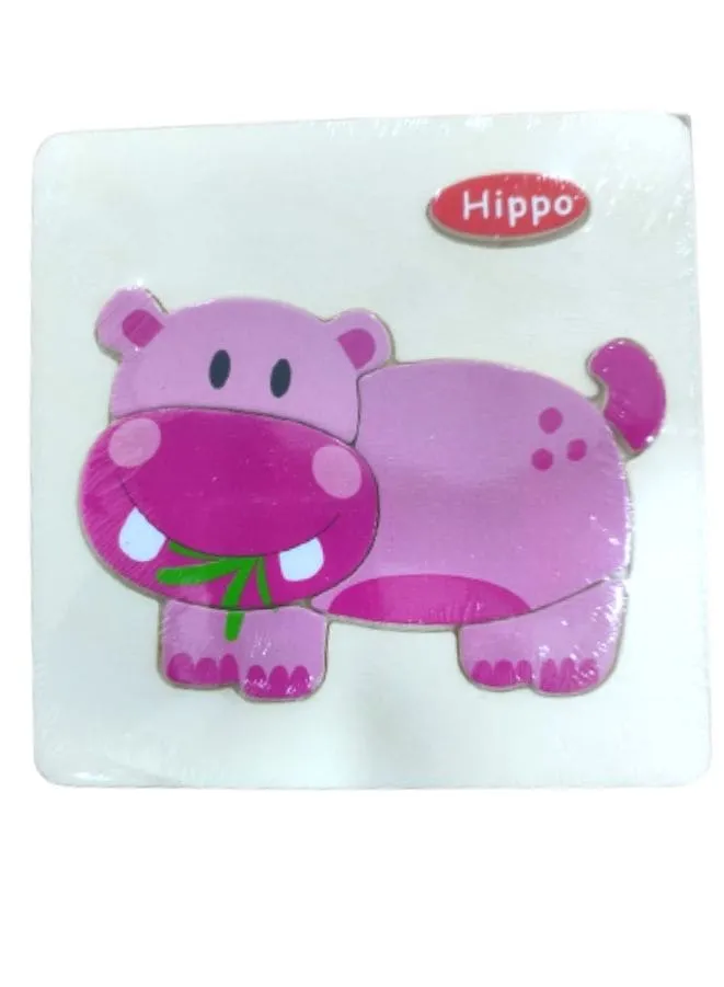 Wooden Puzzles for Kids Boys and Girls Animals Set Giraffe & Hippo