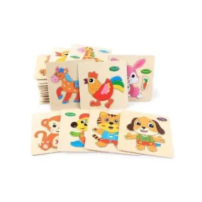 Wooden Puzzles for Kids Boys and Girls Set (40 pcs)